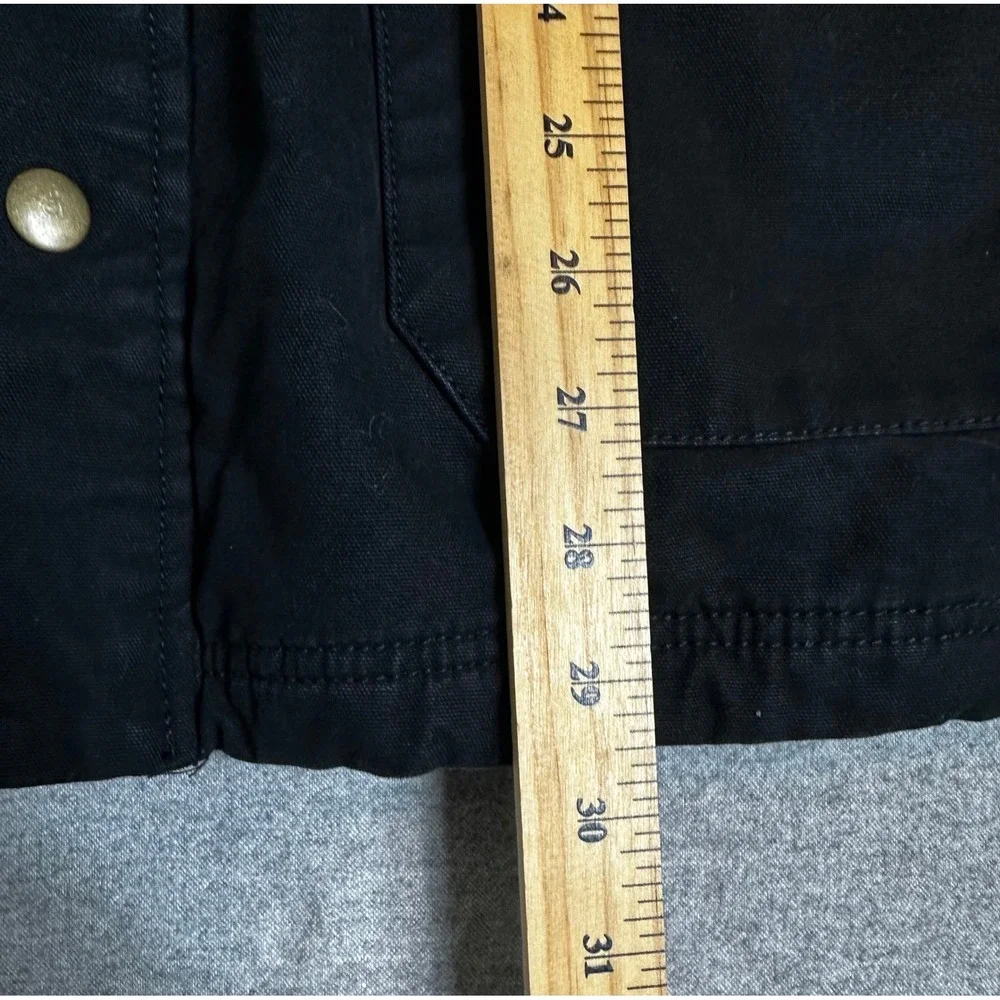 Old Navy Barn Coat Mens XXL Black Flannel Lined Corduroy Collar Cotton Canvas